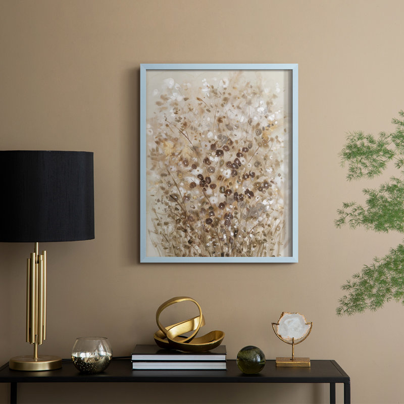 «Flourish I», reproduction encadrée - bois massif, H 11 po x l 9 po, Bleu