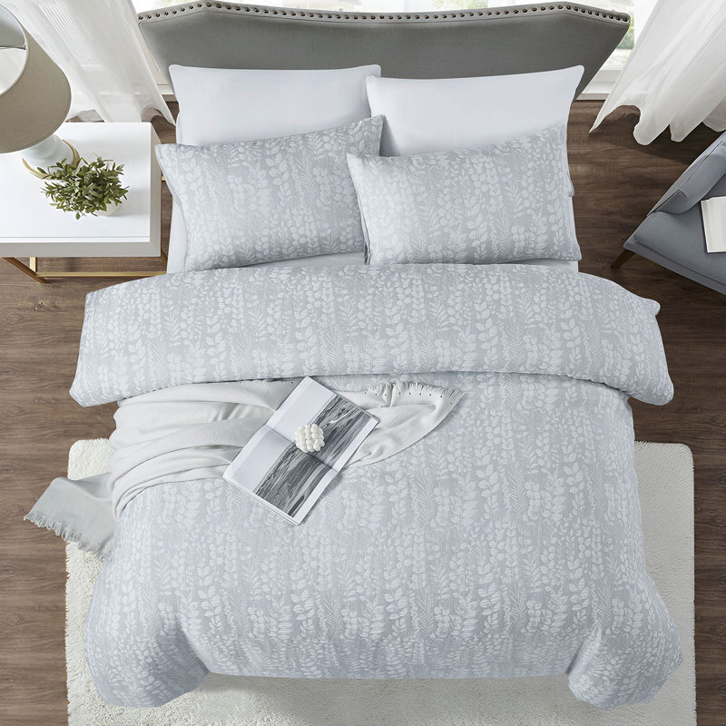 Ensemble de housse de couette en gaze à double couche O'BREEZE Floral, microfibre légère de 140 g / m², literie douce et respirante pour chambre d'amis