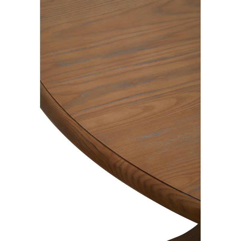 Oak Round Solid Wood Dining Table, Dark Oak
