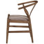 Chaises de salle à manger modernes de style Mid-Century 2 pièces, structure en noyer, coussins de siège rembourrés, dossiers arrondis, pieds fuselés, revêtement brun dans des chaises en tissu doux (de 2), noyer,