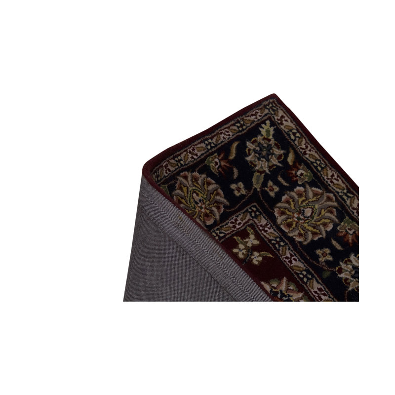 Tapis bleu marine / rouge / blanc en laine marocaine noué à la main