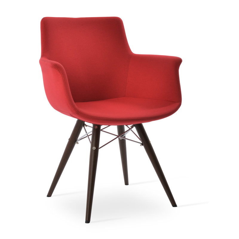 Fauteuil large de 24 po Bottega, Noir, Rouge d’époque