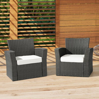 Coussin de chaise d'extérieur à double passepoil 20 po x 19,5 po x 4 po