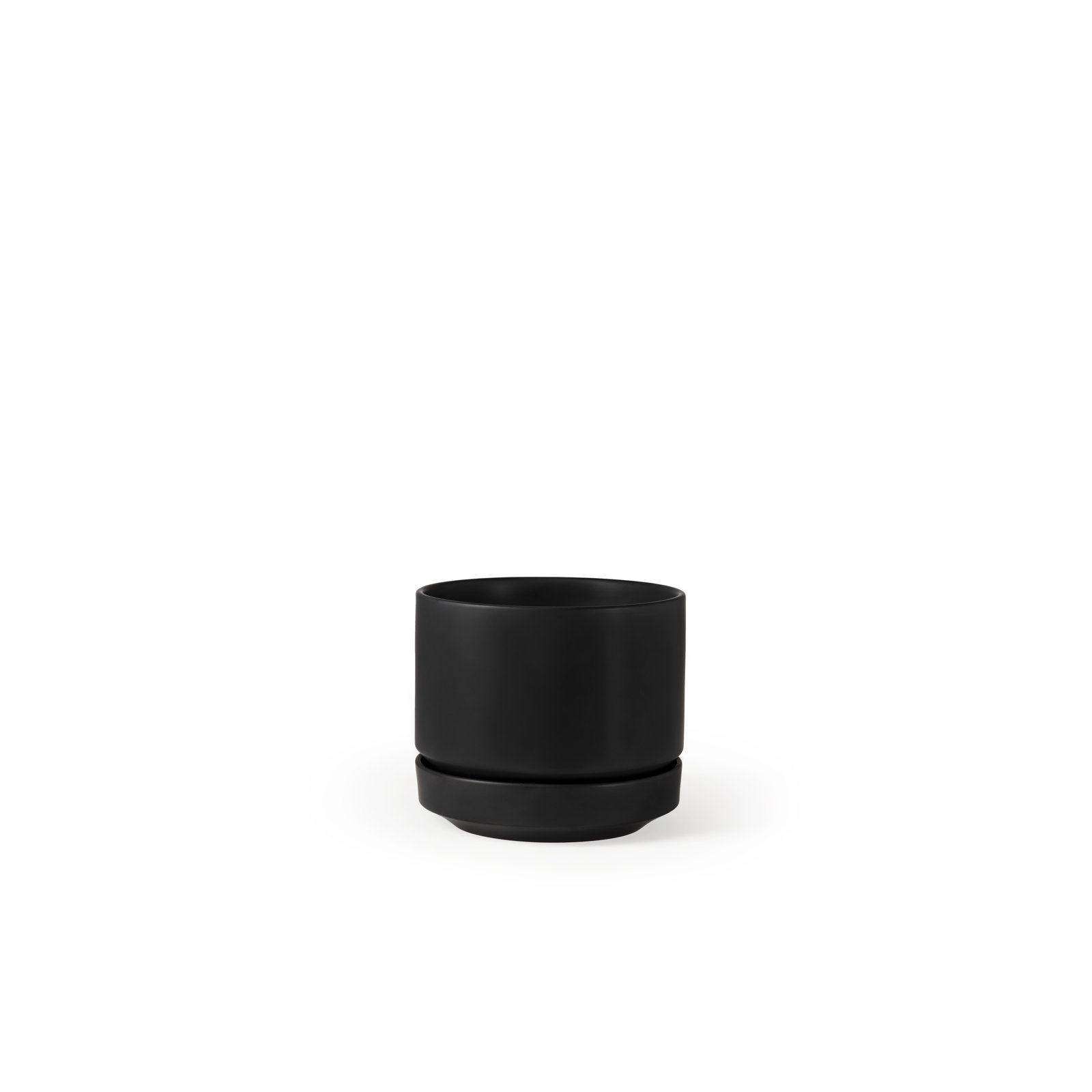 Byer Handmade Ceramic Pot Planter, Black, 4.25" H x 5" W x 5" D