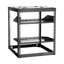 Support réseau 12u à cadre ouvert, profondeur de 23 po, fixation murale ou au sol, tablettes ventilées, soudures à haute résistance, idéal pour les petits espaces de bureau à 4 colonnes robustes, maximise les espaces, supporte l'équipement