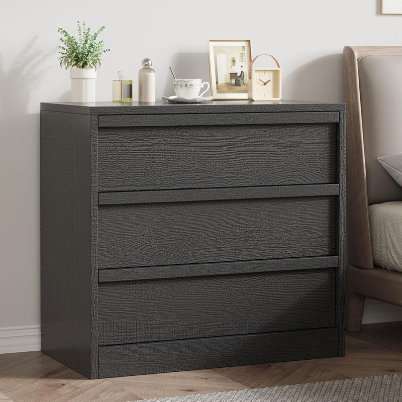 75 cm W Chest of 3 Drawers, Black