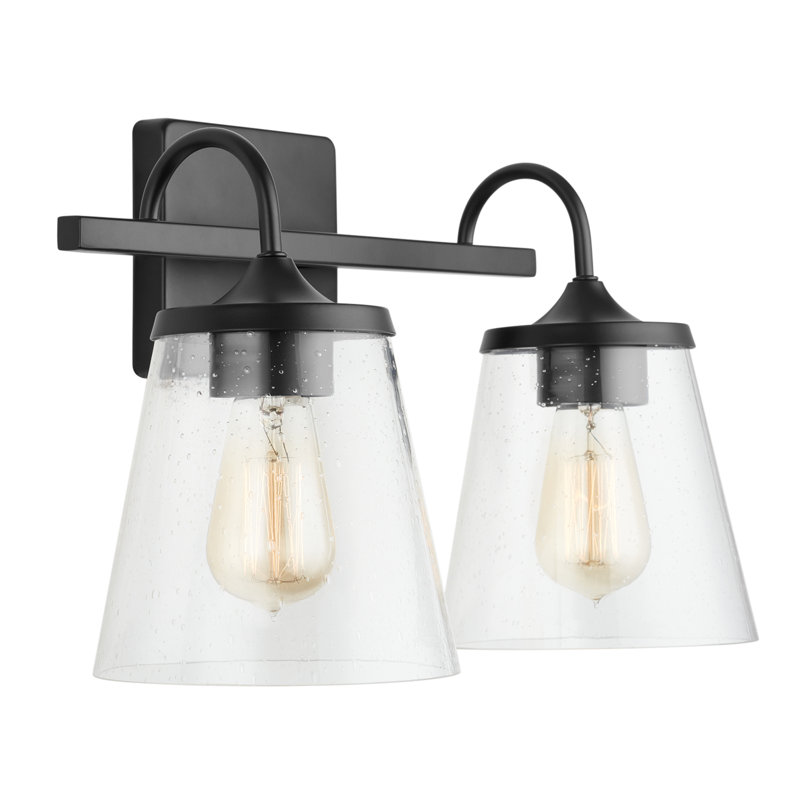 Éclairage pour meuble-lavabo à intensité variable Esley, Noir mat, 2