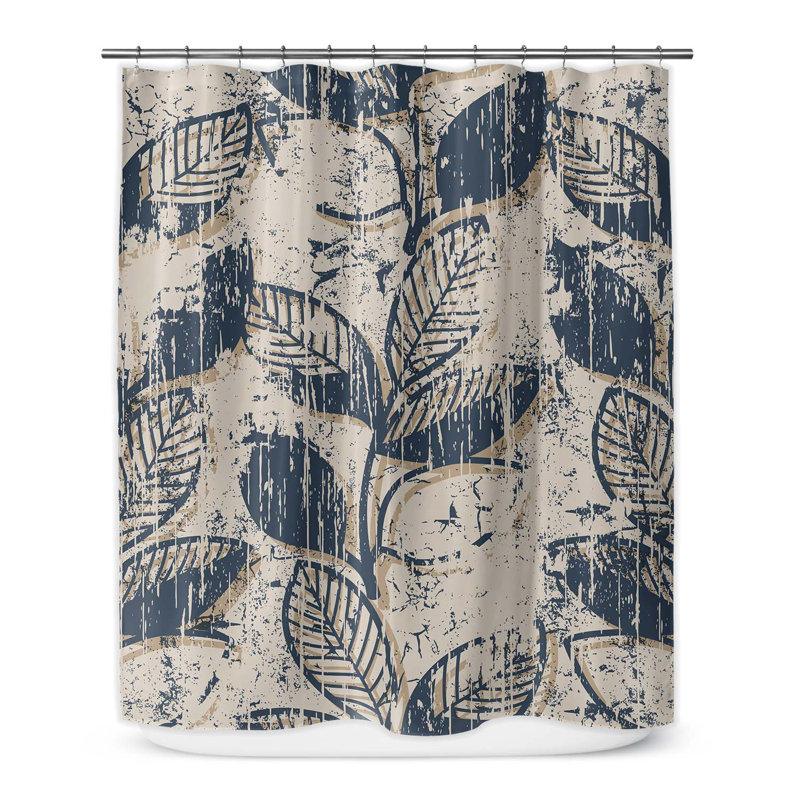 Rideau de douche simple à motif floral Betsaida, H 70 po x l 71 po