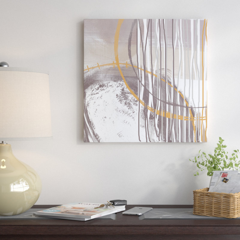 Coucher de soleil vi, reproduction d’art sur toile tendue, H 16 po x l 16 po x P 1 po, Papier d'art encadré noir, Blanc