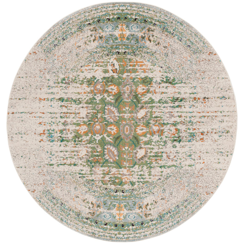 Monaco Performance Oriental Rug, Round 6'7"
