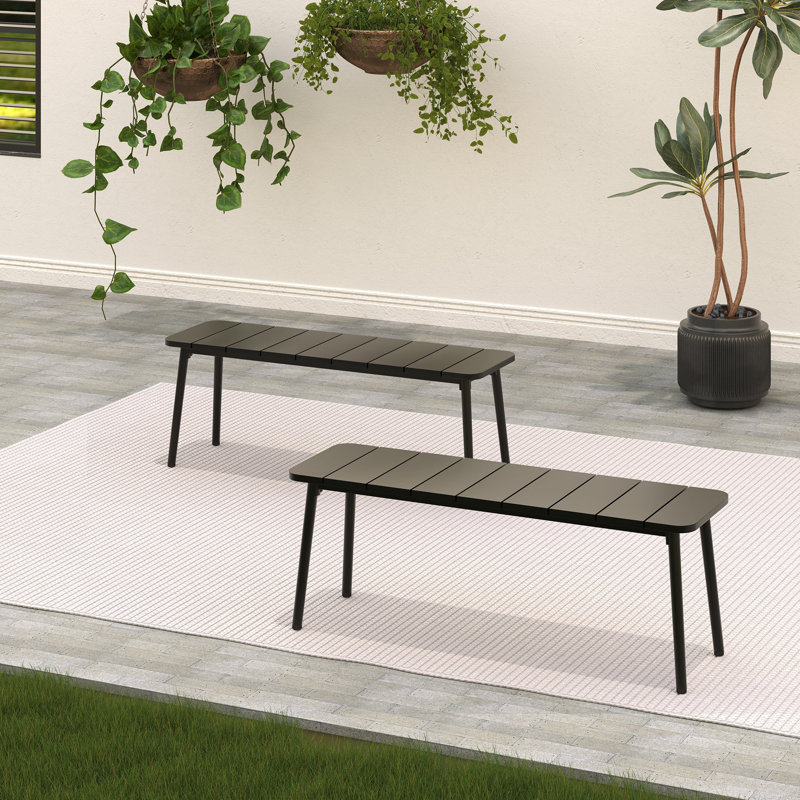 Bancs de patio en métal pour 2 personnes
