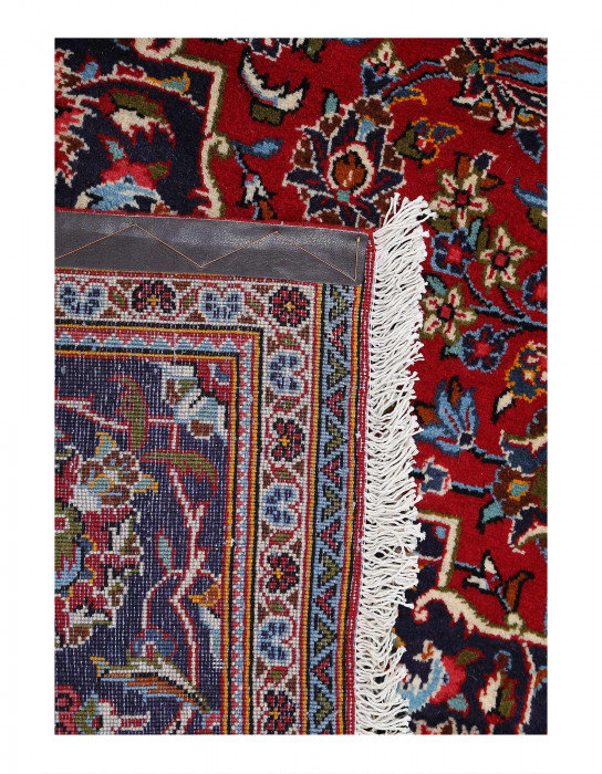 One-of-a-Kind Rectangle 6'6" x 10'9" 2010s Area Rug in Red/Beige/Navy Blue/Malibu