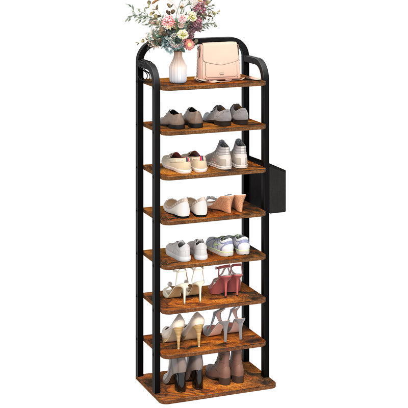 30 Pair Shoe Storage Cabinet, Brown, 136cm H x 48.5cm W x 30cm D
