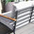 Sanil 50.3"*34.2"*28.3" Outdoor Patio Aluminum Loveseat Sofa With Gray Cushions