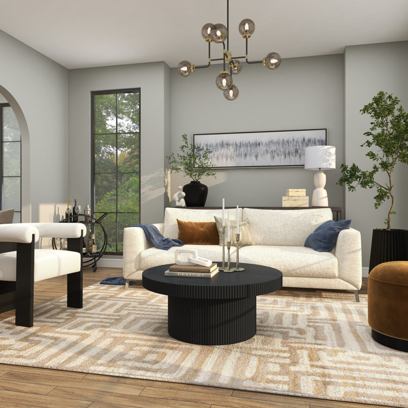 Canvas Abstract Living Room Gray Framed Wall Art with Silver Frame