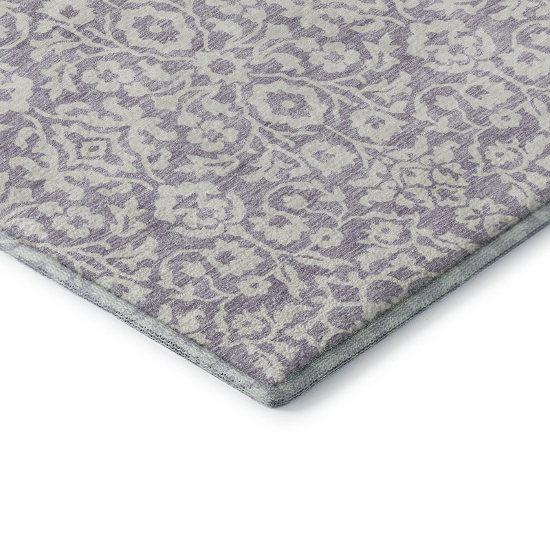 Tapis lavande Prisco lavable à la machine de qualité supérieure, Rectangle 3 pi x 5 pi