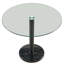 Table basse moderne avec plateau en verre et châssis en marbre noir