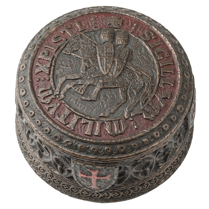 Boîte à bijoux 3,94 pouces L Bronze Knights Templar Seal