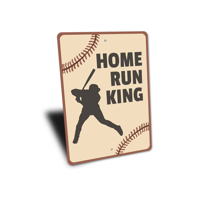 Enseigne en aluminium Home Run King, H 14 po x l 10 po x P 0,04 po