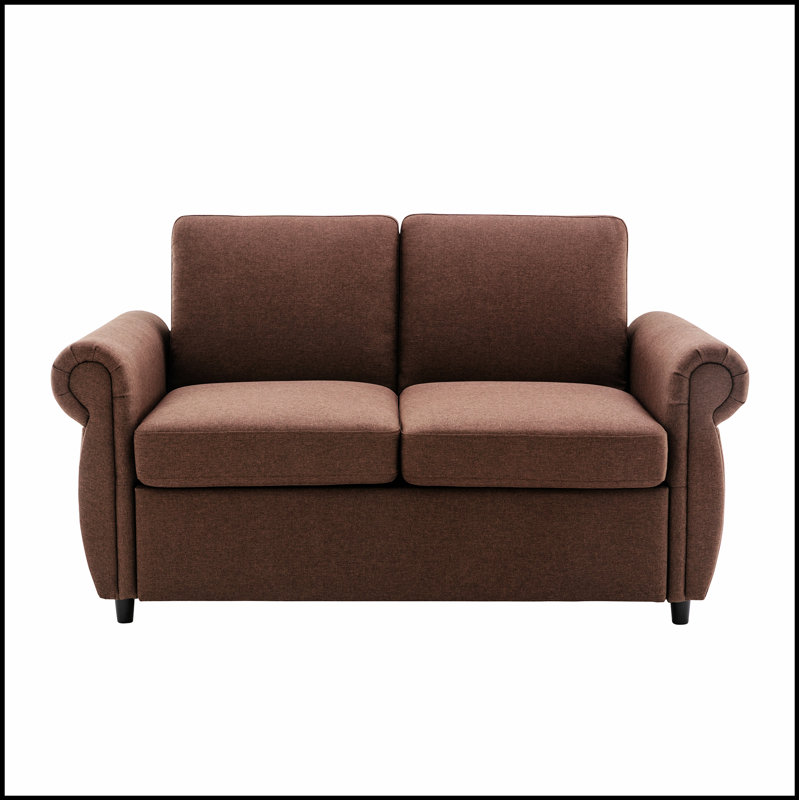 Canapé-lit escamotable avec matelas à mémoire de forme simple Orisfur, Brown