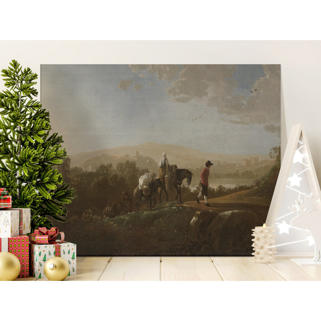 Landscape Canvas Wall Art, Figures with Donkeys, Dutch Golden Age, Gallery Wrapped, Ready to Hang, Archival Quality, Home Decor