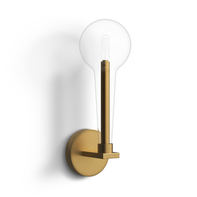Indira Steel Armed Sconce, Lacquered Brass