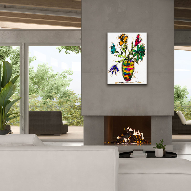 Art mural sur toile Winston Porter «Lets Be Happy» par Lovitude, H 34 po x l 26 po x P 1,5 po