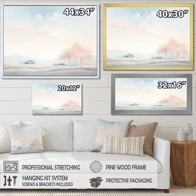 «Modern Scandinavian Scenery Harmony» sur impression sur toile, H 12 po x l 20 po x P 1 po, Cadre flottant noir