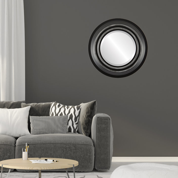 Miroir d'appoint Pinter, H 30 po x l 30 po, Noir / argent