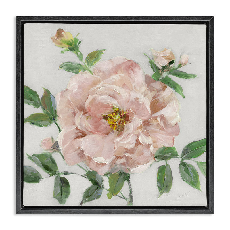 Cadre flottant rose avec œillets, conception de Sally Swatland, Cadre flottant noir de jais, H 18 po x l 18 po