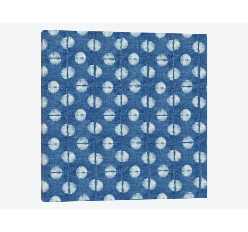 «Blue Shibori II», impression sur toile, H 12 po x l 12 po x P 0,75 po, Pas de tapis, Toile tendue