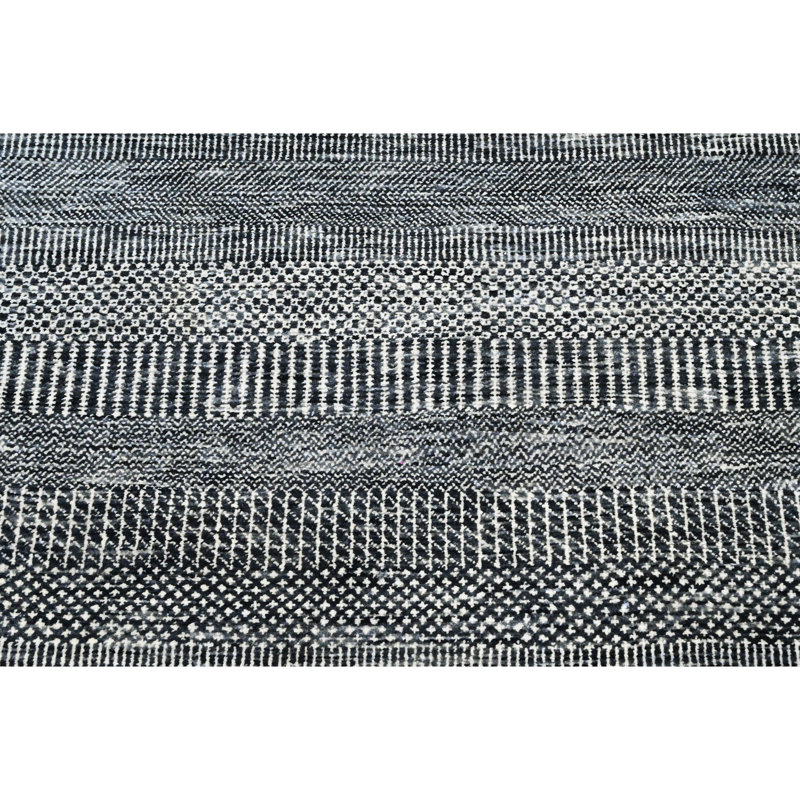 Hand Knotted Wool Striped Indoor Rug