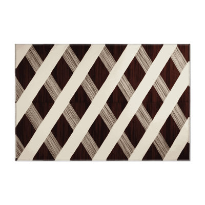 Tapis d'intérieur et d'extérieur à carreaux beige
