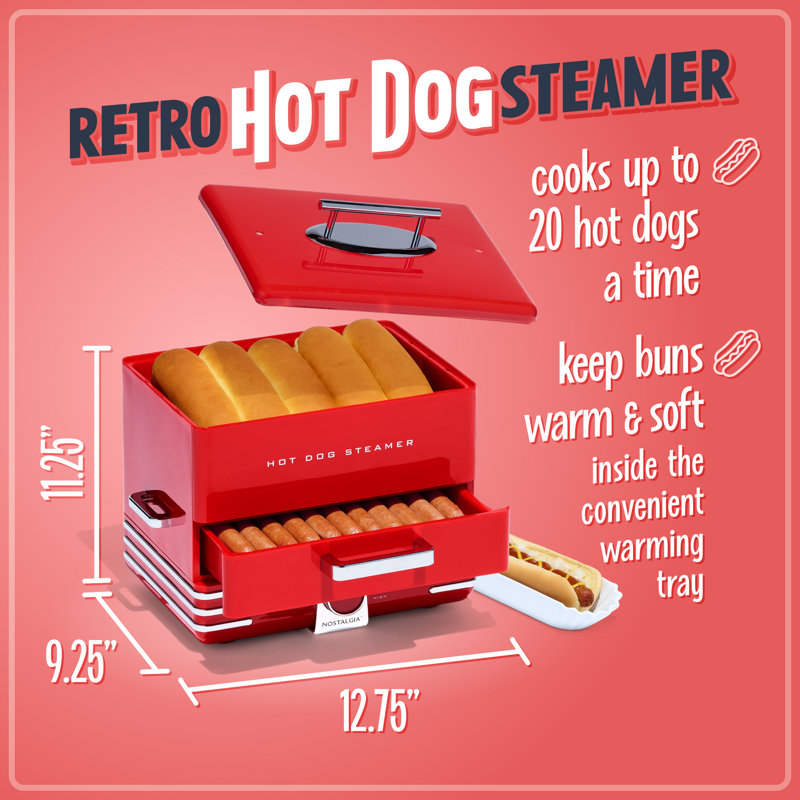 Cuiseur à vapeur 20 hot dogs Nostalgia