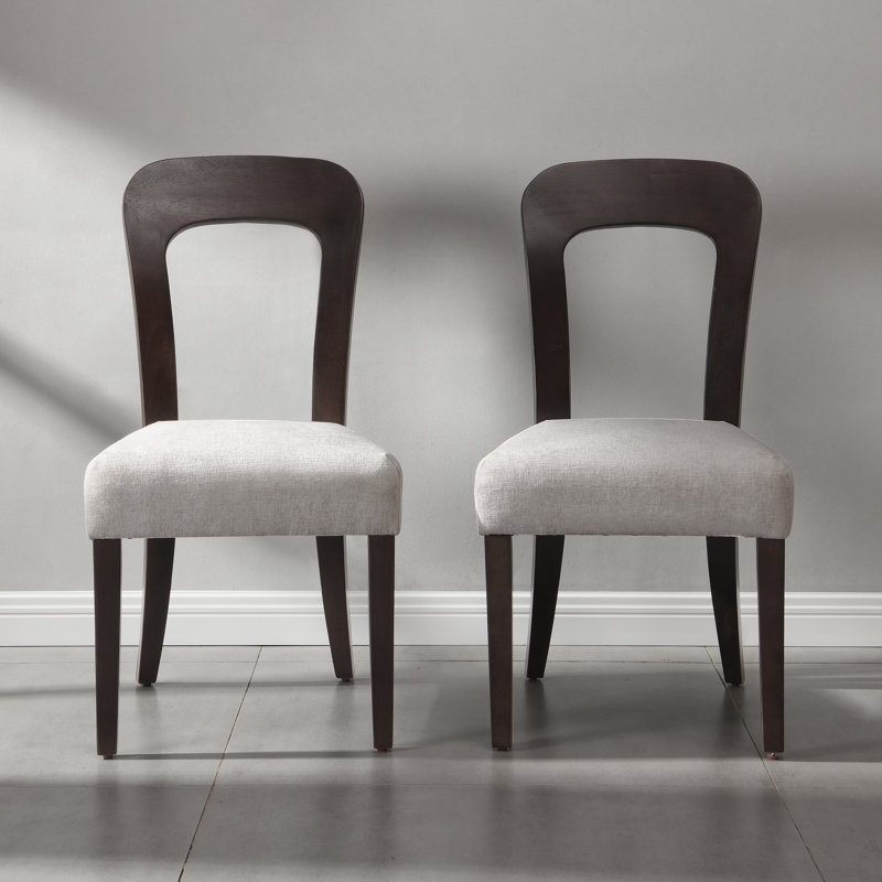Ensemble de 2 chaises de salle à manger rembourrées grises avec conception ergonomique et capacité de poids élevée