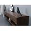 Cabinet audiovisuel noir avec tiroir en noyer