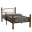 Ensemble de 2 lits simples, en bois massif, avec structure en métal