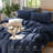 MooMee Duvet Cover Set 100% Washed Cotton Linen Like Textured Lightweight-122499490-109236629