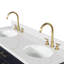 Meuble-lavabo double en bois massif Tidworth avec plateau en quartz blanc de 1,5 po-818783555-823641528
