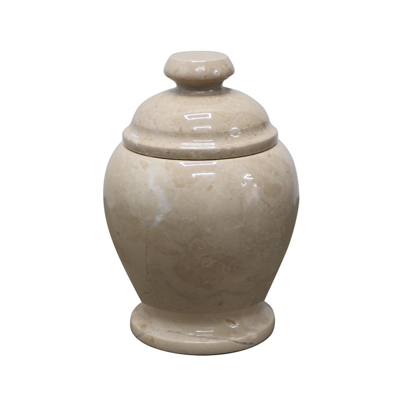 Marble Keepsake Cremation Urn For Ashes, Beige