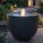 Textured Oval Bowl LED Outdoor Bubble Fountain - Black-1294692889