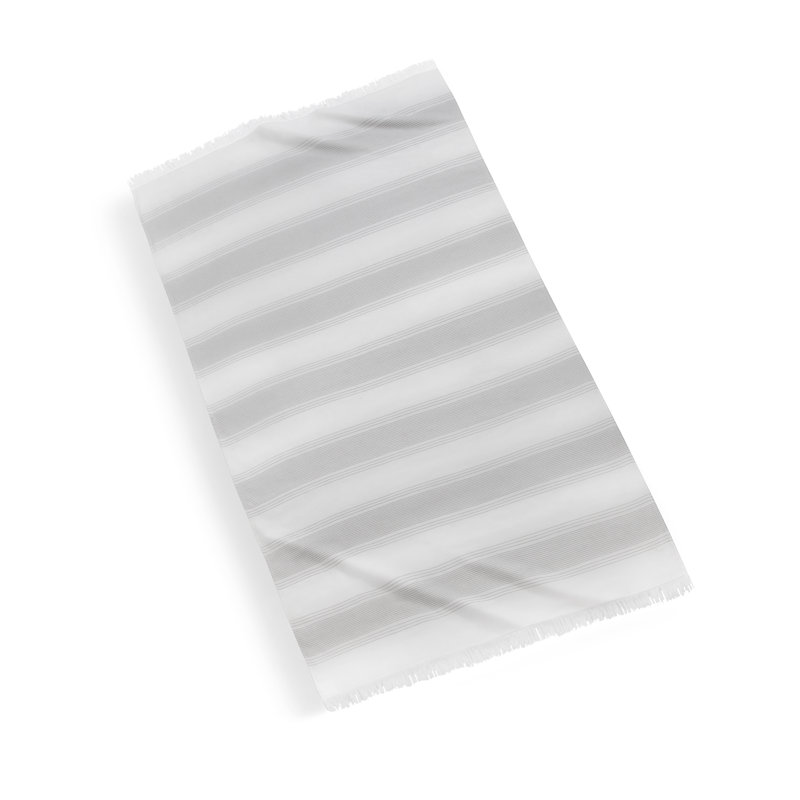 Vizzapu Midweight Beach Towel, White/Light Gray