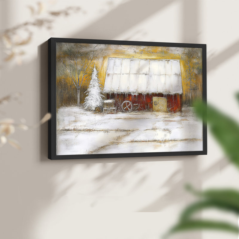 Chirstmas Art-CLVII - Reproduction encadrée - Restickable, H 22 po x l 28 po, Noir, noir, noir, noir