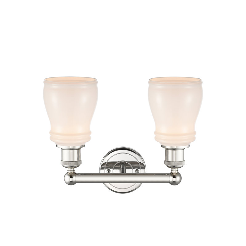 Éclairage pour meuble-lavabo à 2 lumières, Blanc, Nickel poli