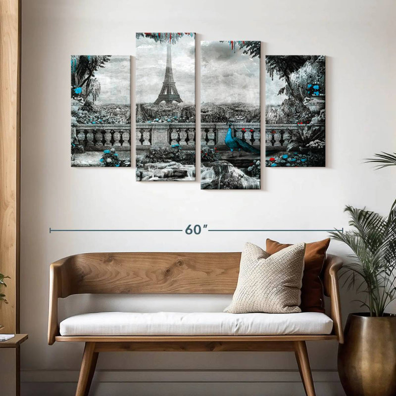 Vue sur le jardin de la Tour Eiffel Keesha, H 32 po x l 52 po