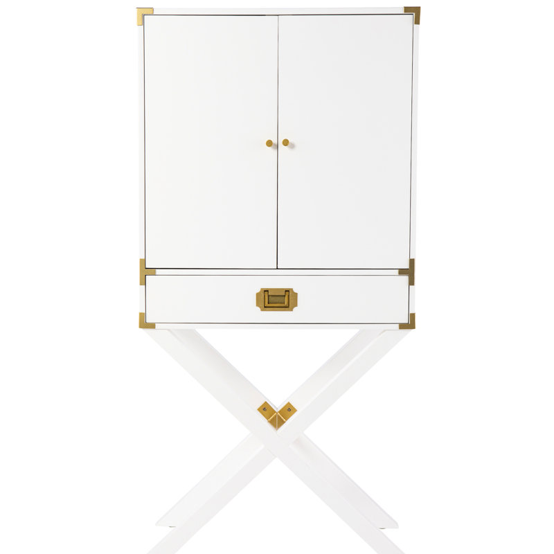 Grande armoire de bar de couleur blanche pour une touche contemporaine avec un espace de 60 po de hauteur et un design moderne