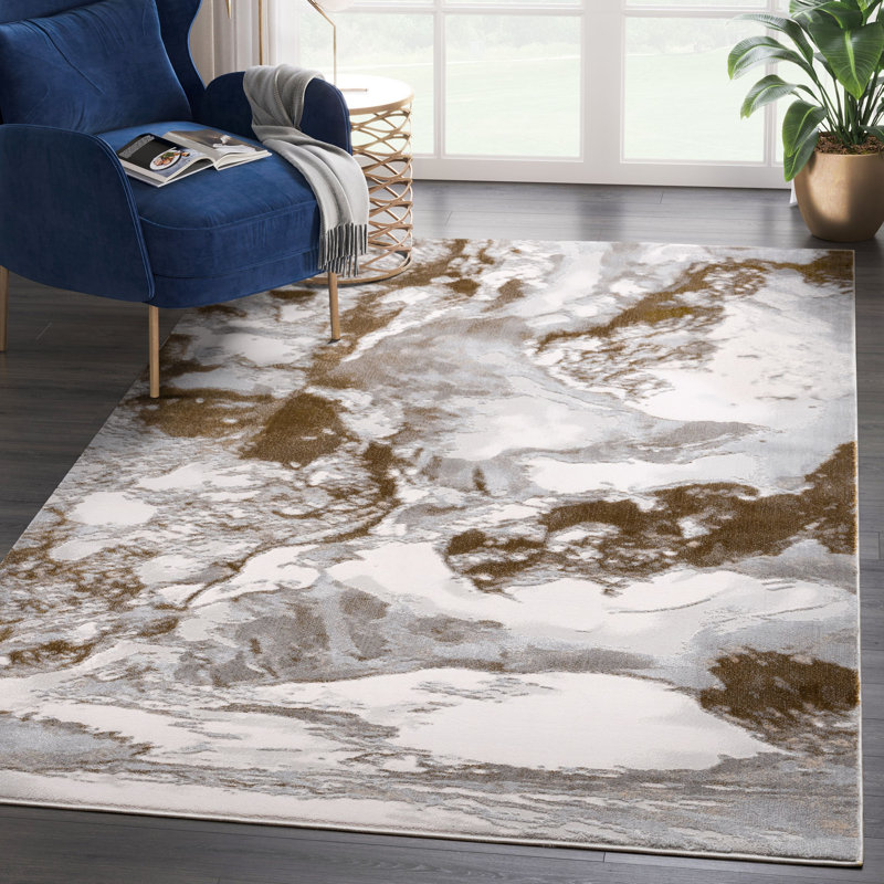 Tapis abstrait brun Vanita REG200A, Rectangle 5 pi 3 po x 7 pi 6 po