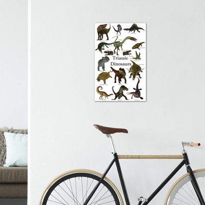 Affiche des dinosaures préhistriques et des reptiles pendant la période triasique par Corey Ford - impression d'art graphique