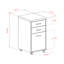 Classeur mobile 3 tiroirs Kenner, blanc et brun clair, H 29,25 po x l 15,75 po x P 18,39 po