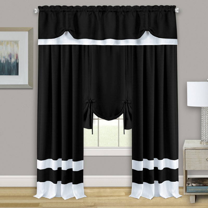 Scarbrough Semi Sheer Curtain Single Panel, Black